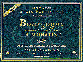 Bourgogne blanc AOP - La Monatine cuvée 2017