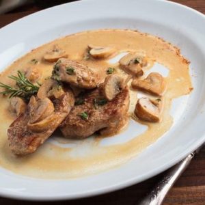 Onglet de veau, spaetzele au st Felicien fromage